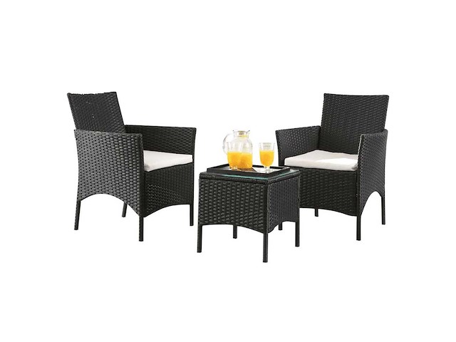 Maxxgarden 22402 tuinset - set van 2 tuinstoelen - wicker zwart - afbeelding 1 van  4
