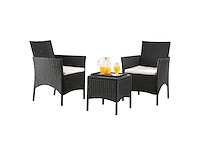 Maxxgarden 22402 tuinset - set van 2 tuinstoelen - wicker zwart - afbeelding 1 van  6