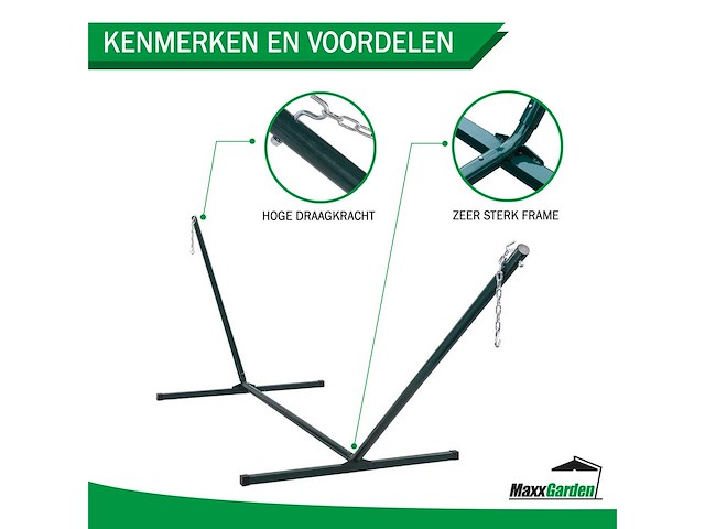 Maxxgarden 22404 hangmat standaard 360x120x90 cm - afbeelding 2 van  4
