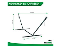 Maxxgarden 22404 hangmat standaard 360x120x90 cm - afbeelding 4 van  4
