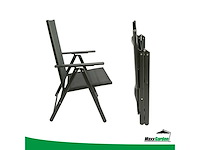 Maxxgarden 2x aluminium tuinstoel / tuin stoel zwart/zwart - afbeelding 2 van  7