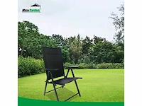 Maxxgarden 2x aluminium tuinstoel / tuin stoel zwart/zwart - afbeelding 6 van  7