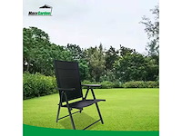 Maxxgarden 2x aluminium tuinstoel / tuin stoel zwart/zwart - afbeelding 6 van  7