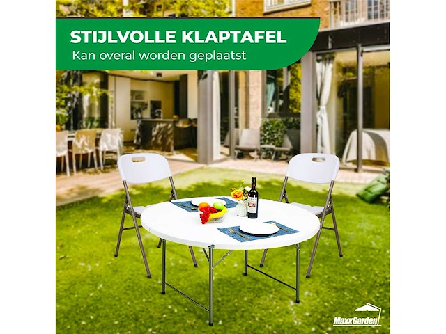 Maxxgarden 88505 vouwtafel - ronde tafel - 120x74 cm - 2 stuk - afbeelding 2 van  4