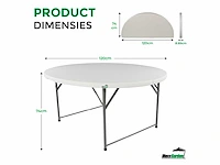 Maxxgarden 88505 vouwtafel - ronde tafel - 120x74 cm - 2 stuk - afbeelding 3 van  4