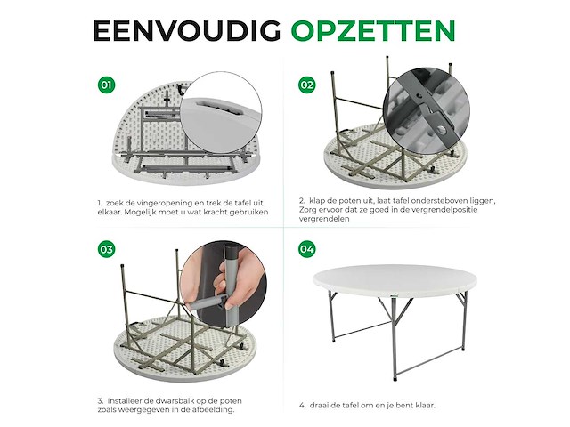 Maxxgarden 88505 vouwtafel - ronde tafel - 120x74 cm - 2 stuk - afbeelding 4 van  4