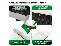 Maxxgarden 88562 verstelbaar loungebed - rattan ligbed 2 stuks - afbeelding 3 van  5