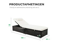 Maxxgarden 88562 verstelbaar loungebed - rattan ligbed 2 stuks - afbeelding 2 van  5
