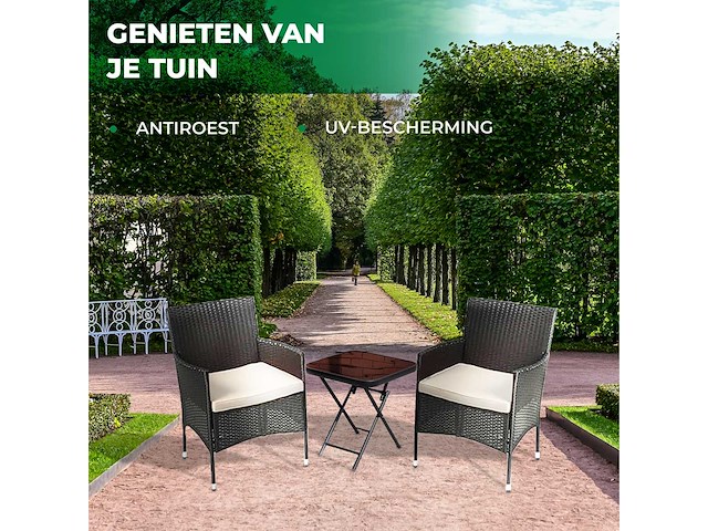 Maxxgarden 88564 tuinset rattan - 2 stoelen + tafel nieuw - afbeelding 5 van  5