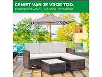 Maxxgarden 88568 loungeset rattan hoekset 4 persoon bruin - afbeelding 4 van  5