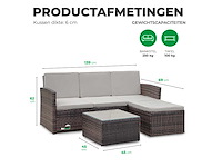 Maxxgarden 88568 loungeset rattan hoekset 4 persoon bruin - afbeelding 2 van  5