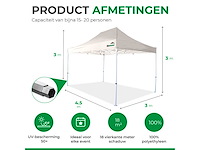 Maxxgarden 88620 easy-up partytent 3x4,5m prof opvouwbaar wit - afbeelding 2 van  2