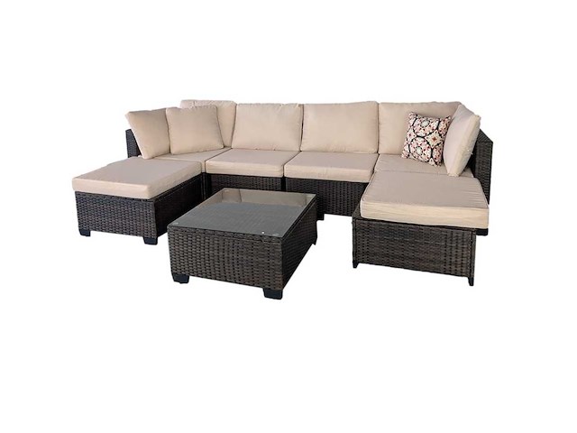 Maxxgarden 88672 loungeset 6 persoons wicker - afbeelding 1 van  2