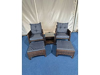 Maxxgarden 88679 tuinset 2 stoelen met poef en bijzettafel - afbeelding 1 van  4