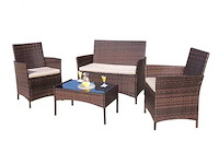 Maxxgarden 88681 loungeset tuinset 4 persoons rattan bruin - afbeelding 1 van  2