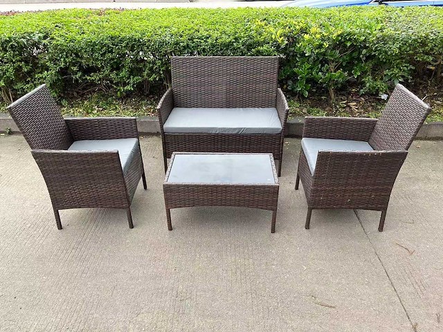 Maxxgarden 88681 loungeset tuinset 4 persoons rattan bruin - afbeelding 2 van  2