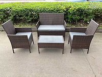 Maxxgarden 88681 loungeset tuinset 4 persoons rattan bruin - afbeelding 2 van  2