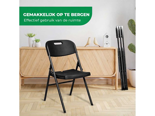 Maxxgarden 88739 klapstoelen vouwstoel zwart - 4 stuk nieuw - afbeelding 4 van  5
