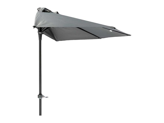 Maxxgarden balkonparasol ø 250 - 21205- aluminium parasol - halfrond - antraciet - afbeelding 1 van  5