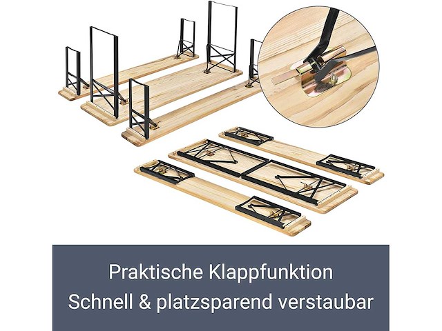 Maxxgarden biertafel 88523 - picknickset tafel met banken - 167x46x75cm - afbeelding 4 van  4
