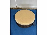Maxxgarden ligbed rattan bruin sunbed poef rond 112cm - afbeelding 2 van  3