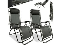 Maxxgarden ligstoelen 20315 - set van 2 - textoline (zwart) - afbeelding 1 van  1