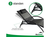 Maxxgarden louisa ligbed 22162 - aluminium - 173x66 cm (zwart) - afbeelding 2 van  2