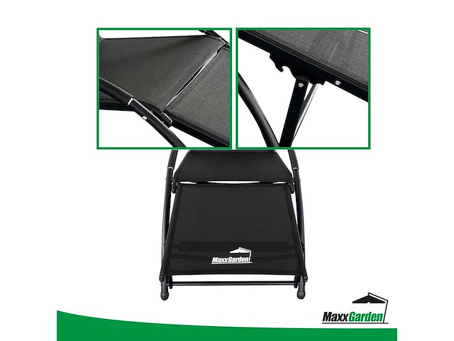 Maxxgarden louisa ligbed 22162 - aluminium - 173x66 cm (zwart) - afbeelding 4 van  5