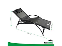 Maxxgarden louisa ligbed 22162 - aluminium - 173x66 cm (zwart) - afbeelding 5 van  5