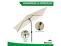 Maxxgarden parasol 21734 - tuin en balkon zonnescherm - opdraaisysteem - 150 x 250 cm (creme) - afbeelding 2 van  2