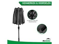 Maxxgarden parasol 22275 - stokparasol xxl - dubbel model - 460 x 270cm - antraciet - afbeelding 5 van  5