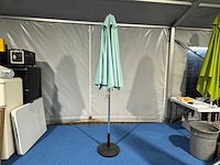 Maxxgarden parasol stokparasol rvs 270cm blauw met voet - afbeelding 4 van  5