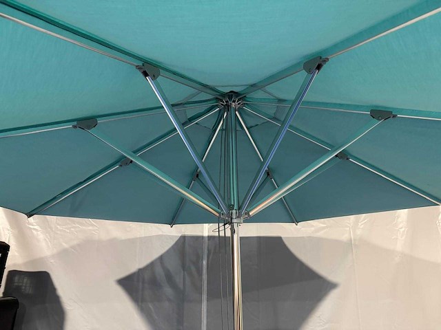 Maxxgarden parasol stokparasol rvs 270cm blauw met voet - afbeelding 5 van  5