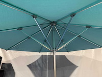 Maxxgarden parasol stokparasol rvs 270cm blauw met voet - afbeelding 5 van  5