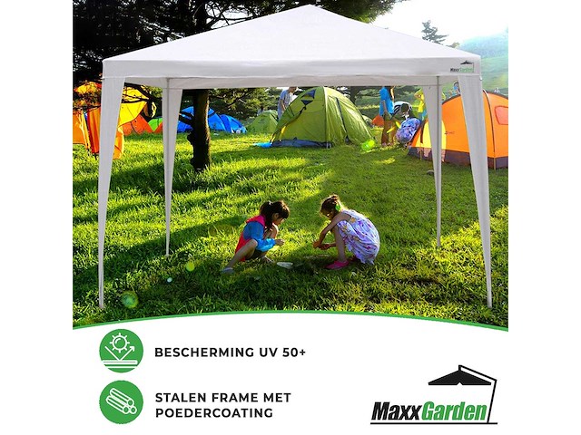 Maxxgarden partytent 3x3m wit - 2 stuks - afbeelding 3 van  3