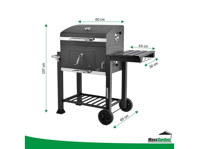 Maxxgarden smoker - houtskoolbarbecue - 118cm - zwart - afbeelding 7 van  7