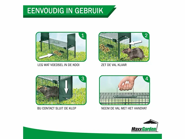 Maxxgarden vangkooi - rattenval opvouwbaar 100x25x28cm - afbeelding 3 van  6