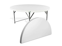 Maxxgarden vouwtafel 88505 - klaptafel - opvouwbare ronde tuin tafel - 120x74 cm - wit - afbeelding 1 van  4