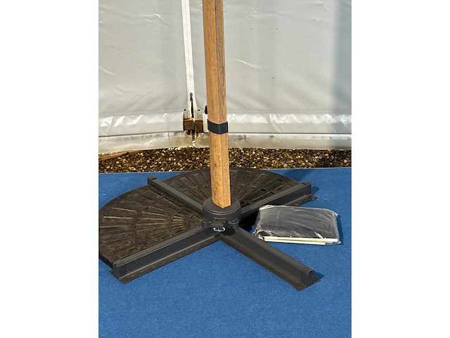 Maxxgarden zweefparasol 3x4m blauw met zwenkfunctie en voet - afbeelding 2 van  2