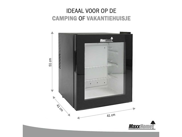Maxxhome 20989 mini koelkast - 42 liter - glazen deur - zwart - afbeelding 6 van  6