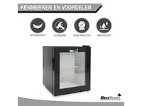 Maxxhome 20989 mini koelkast - 42 liter - glazen deur - zwartart - afbeelding 2 van  6
