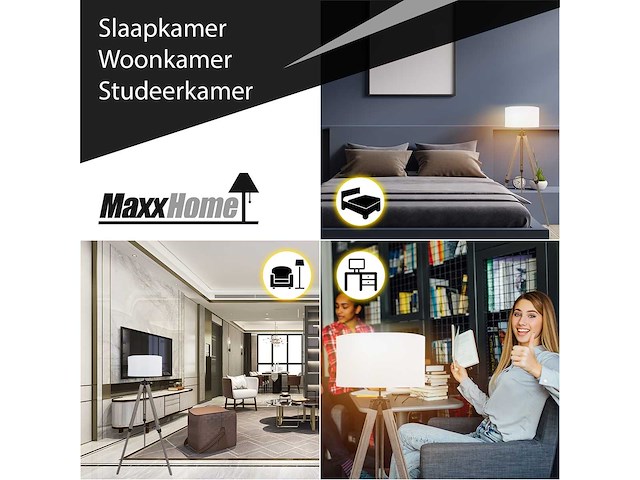 Maxxhome 21773 vloerlamp 145cm incl stoffen kap nieuw - afbeelding 3 van  6
