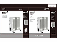 Maxxhome elektrische olieverwarming - thermostaat - 4 wielen - oververhittingsbeveiliging - 11 lamellen - 2500w - afbeelding 6 van  6