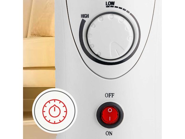 Maxxhome elektrische olieverwarming - thermostaat - 4 wielen - oververhittingsbeveiliging - 11 lamellen - 2500w - afbeelding 4 van  6