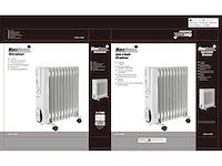 Maxxhome elektrische olieverwarming - thermostaat - 4 wielen - oververhittingsbeveiliging - 11 lamellen - 2500w - afbeelding 6 van  6