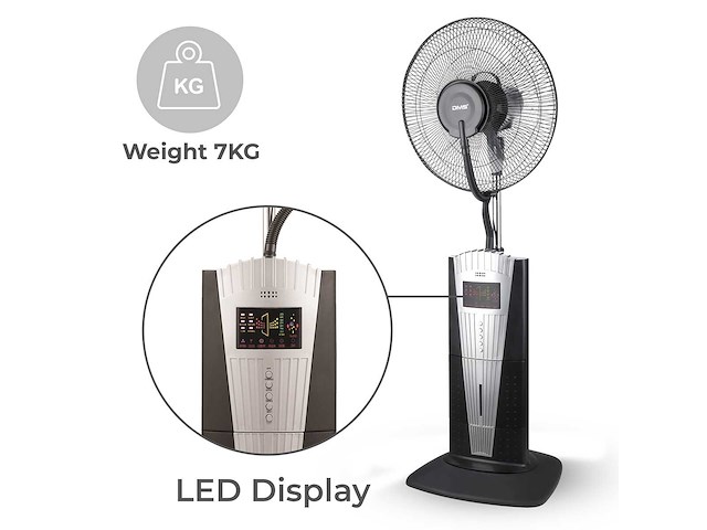 Maxxhome ft40 statiefventilator 20779 - ventilator met mist - 3in1 - 80 watt - afbeelding 2 van  7