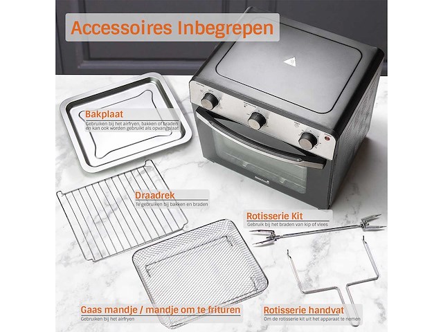Maxxhome hetelucht friteuse - airfryer - xxl 1600 watt - afbeelding 2 van  6
