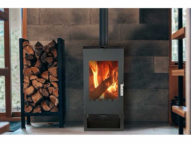 Maxxhome moderne houtkachel - 7,5 kw - 40x47x97cm - geschikt voor ruimtes tot 120 m³ - zwart - afbeelding 2 van  2