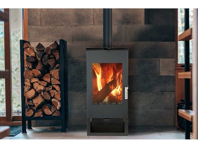 Maxxhome moderne houtkachel - 7,5 kw - 40x47x97cm - geschikt voor ruimtes tot 120 m³ - zwart - afbeelding 2 van  2