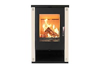 Maxxhome moderne houtkachel - 9 kw - 57x47x93cm - geschikt voor ruimtes tot 200 m³ - champagne - afbeelding 1 van  3